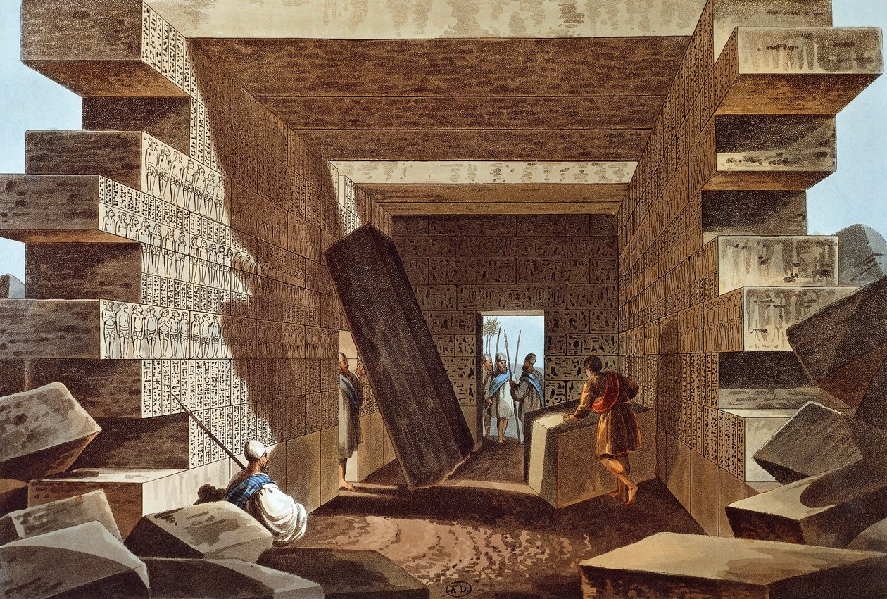 Innenansicht des Tempels von Jupiter Ammon in Libyen von Luigi Mayer