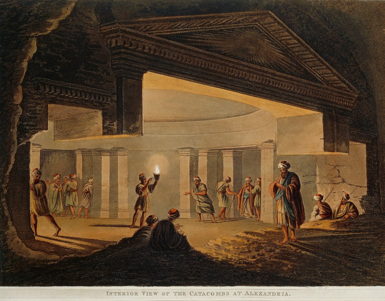 Ansicht der Katakomben von Alexandria (Ägypten) aus Ansichten in Ägypten von Luigi Mayer, Gravur von Luigi Mayer