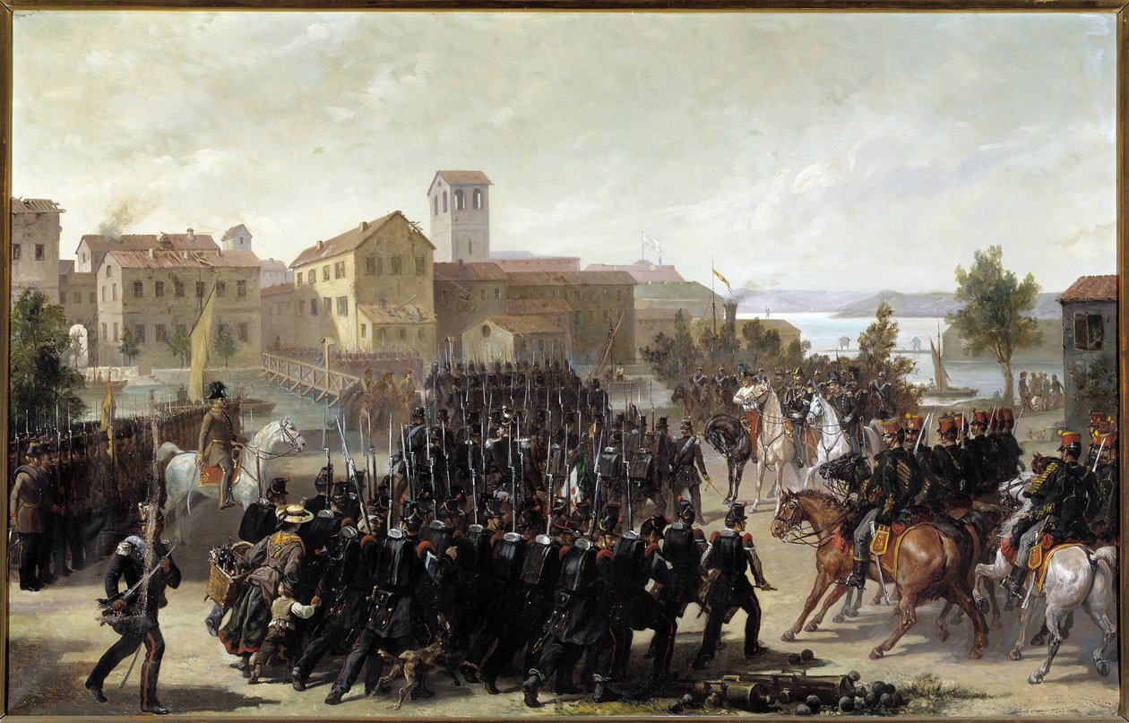 Die Eroberung der Stadt Peschiera del Garda durch die Piemontesen, 30. Mai 1848 von Luigi Morgari