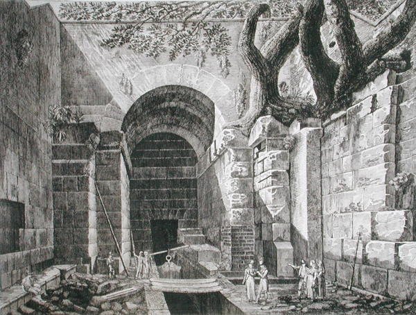 Römische Überreste in Castel Gandolfo, Lago Albano, aus 