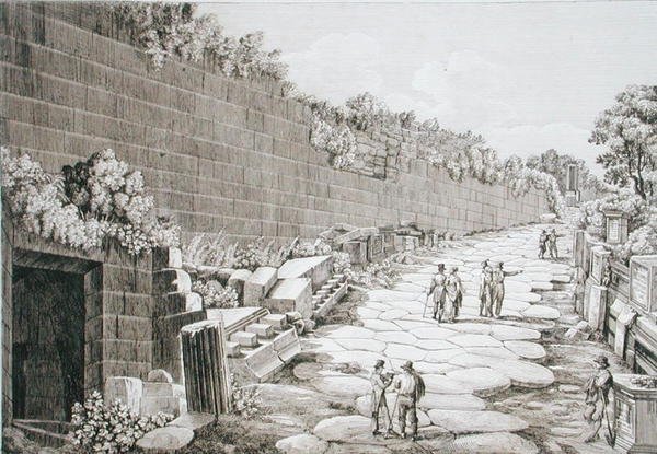 Römische Straße nach Tusculo, nach ihrer ersten Ausgrabung 1825, aus 