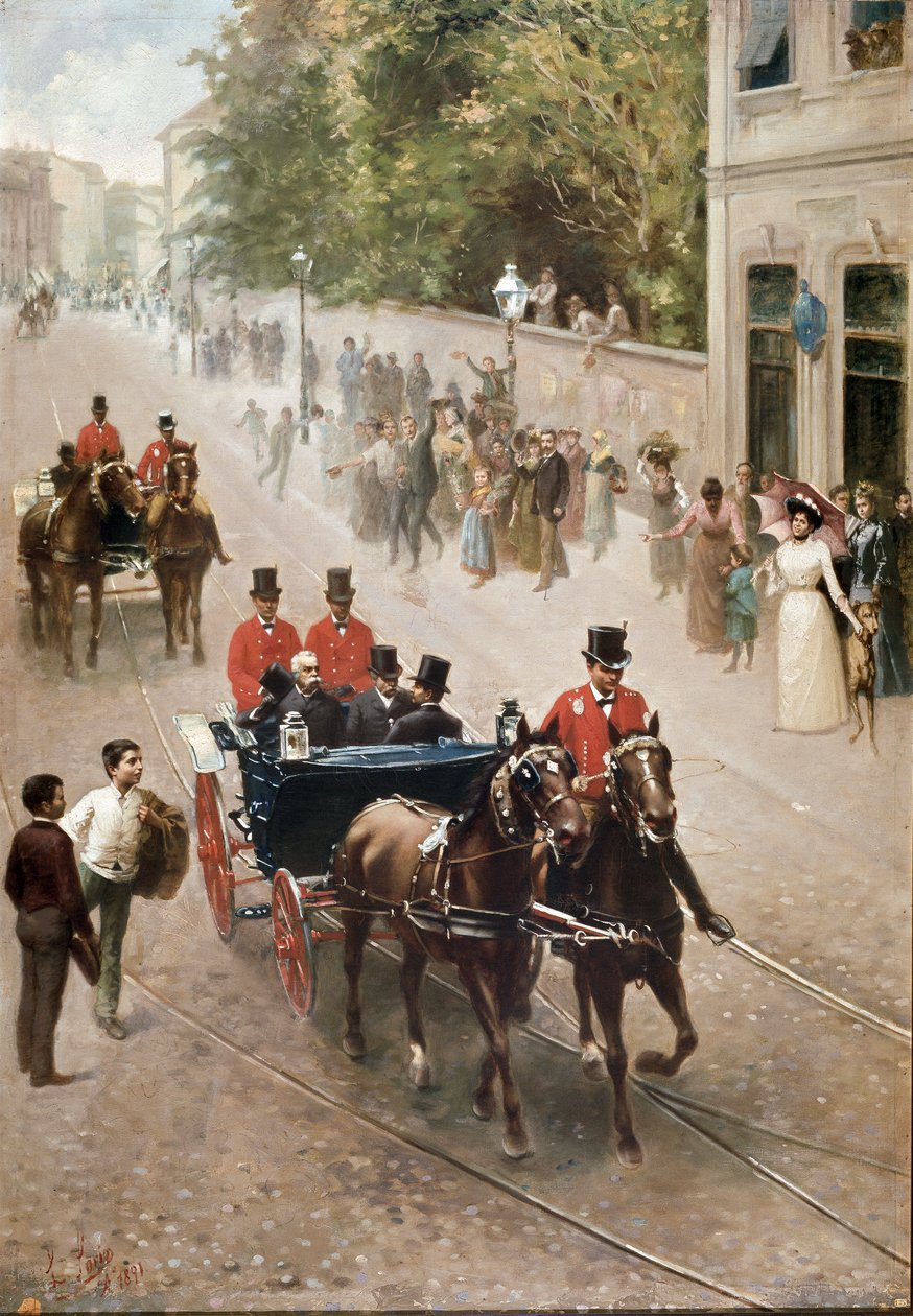 Der König von Italien Umberto I. von Savoyen in Monza von Luigi Sorio