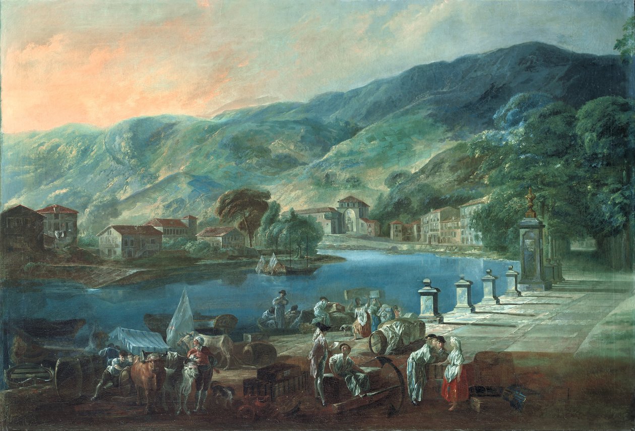 Blick auf El Arenal in Bilbao von Luis Paret y Alcazar