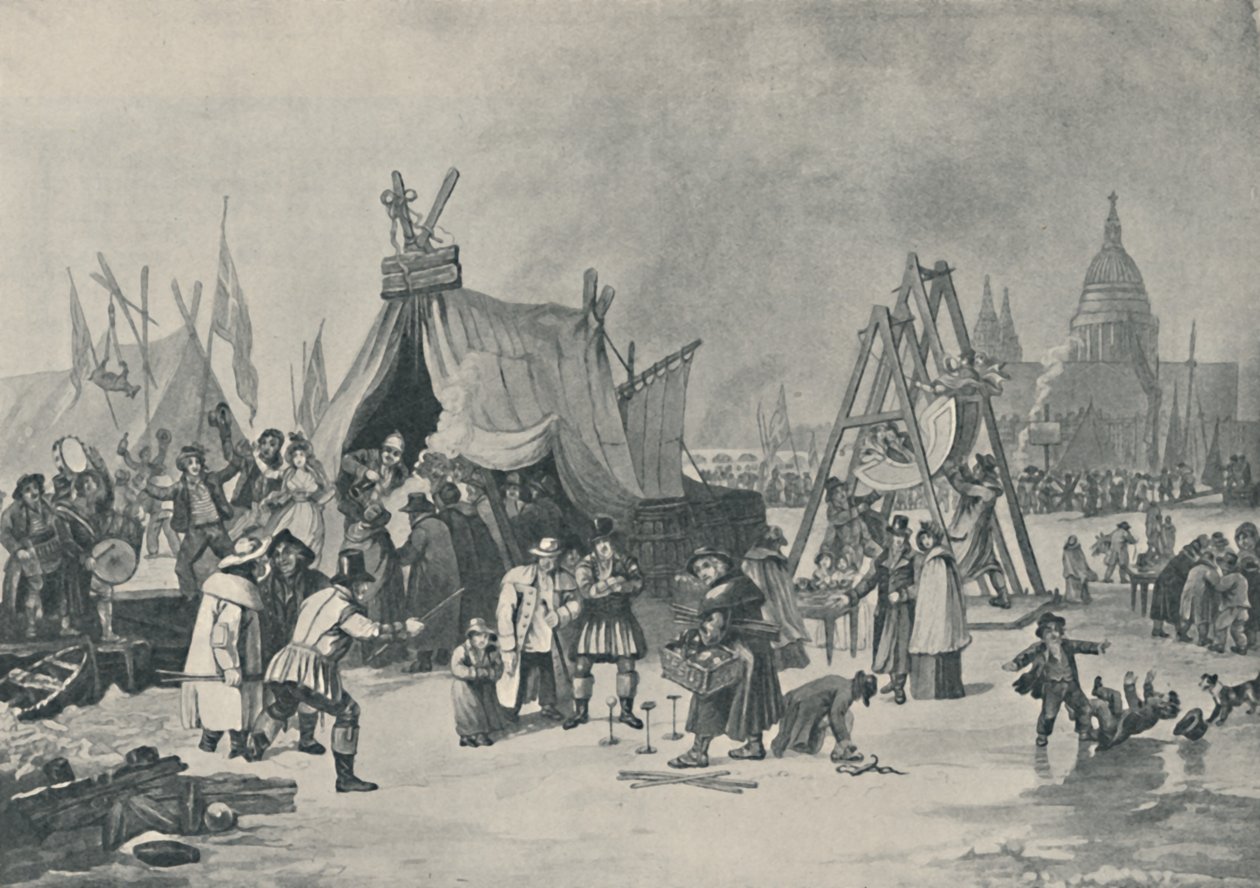 Der Jahrmarkt auf der gefrorenen Themse, 1814, 1920 von Luke Clennell