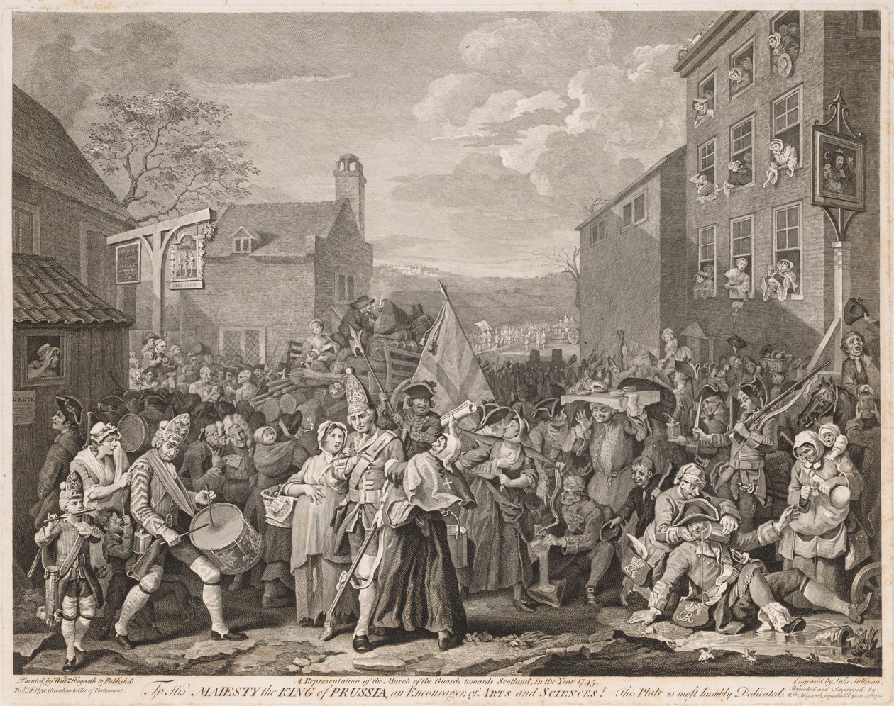 Marsch nach Finchley im Jahr 1746 Nach Hogarth, 1750 von Luke Sullivan