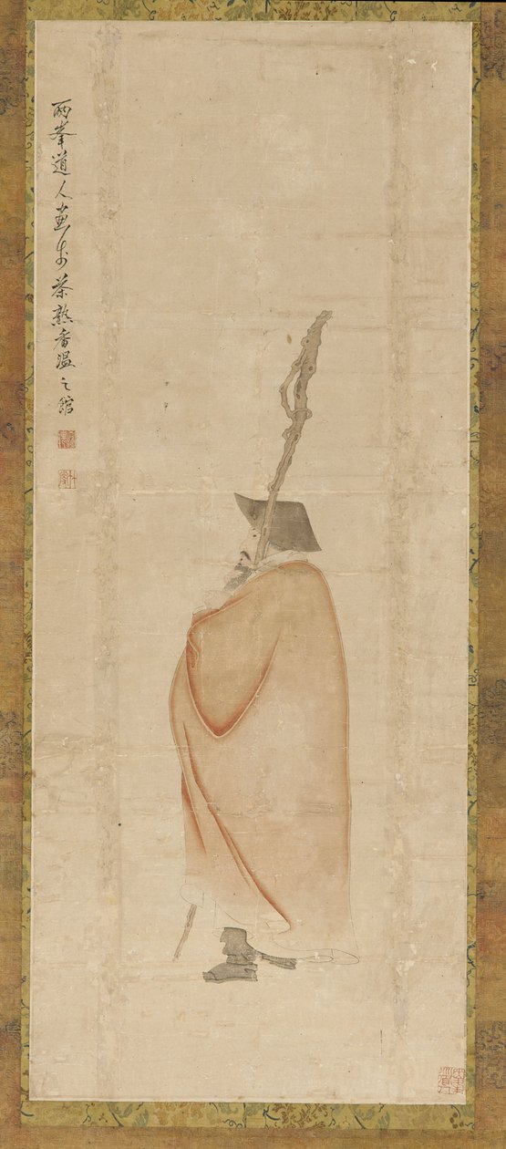 Stehender Mann in rotem Mantel, Qing-Dynastie, 18. Jahrhundert von Luo Ping