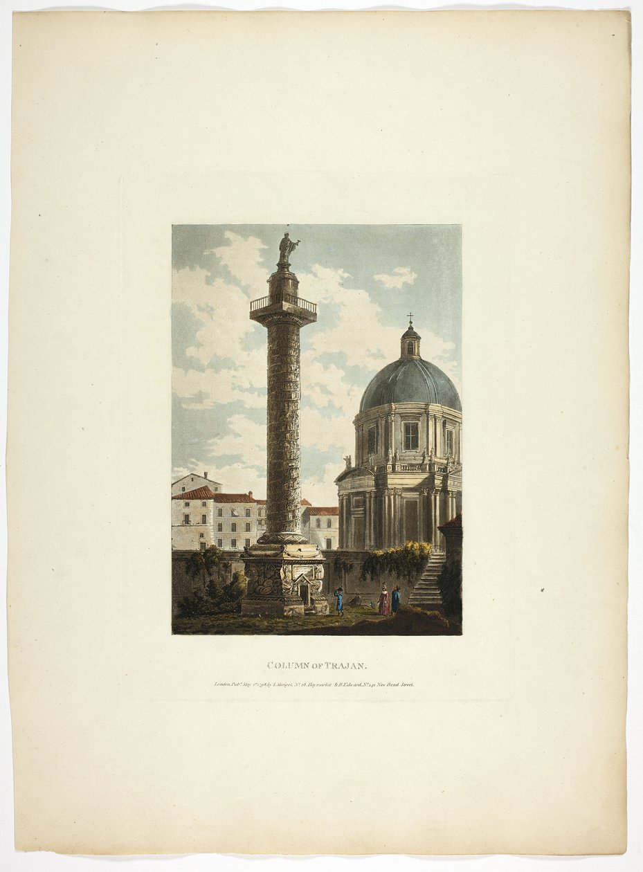Trajanssäule, Tafel einundzwanzig aus Ruinen von Rom von M. Dubourg