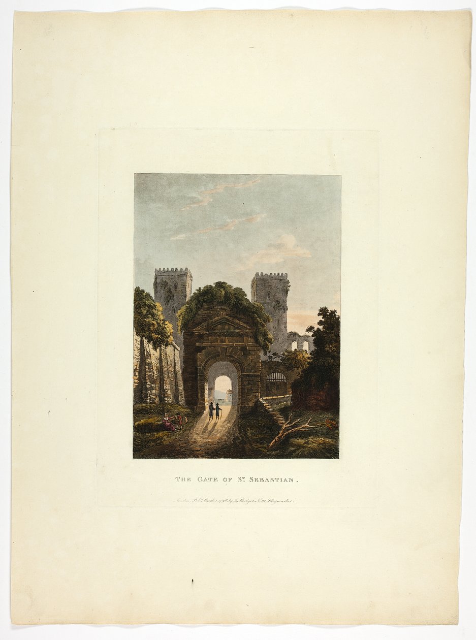 Das Tor von St. Sebastian, Tafel siebzehn aus den Ruinen von Rom von M. Dubourg