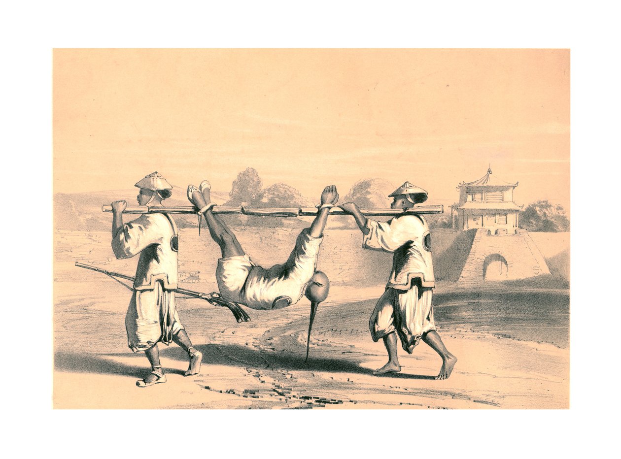 Skizze von der Mauer am Morgen nach dem großen Angriff, China von M and N Hanhart
