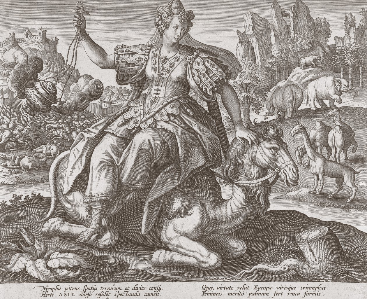 Asien aus Die vier Kontinente, veröffentlicht um 1588-89 von Maarten de after Vos