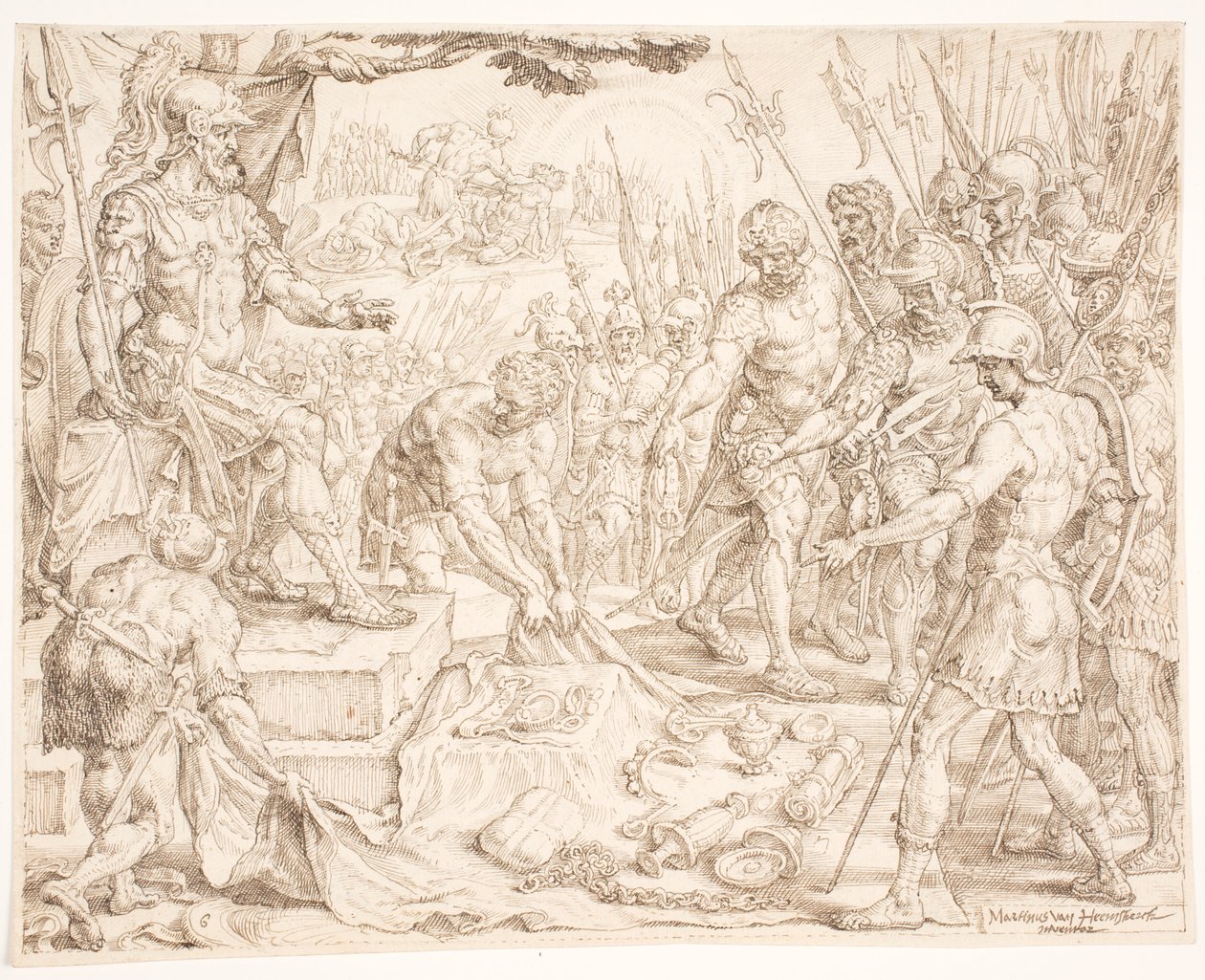 Gideon empfängt die Beute von Maarten van Heemskerck
