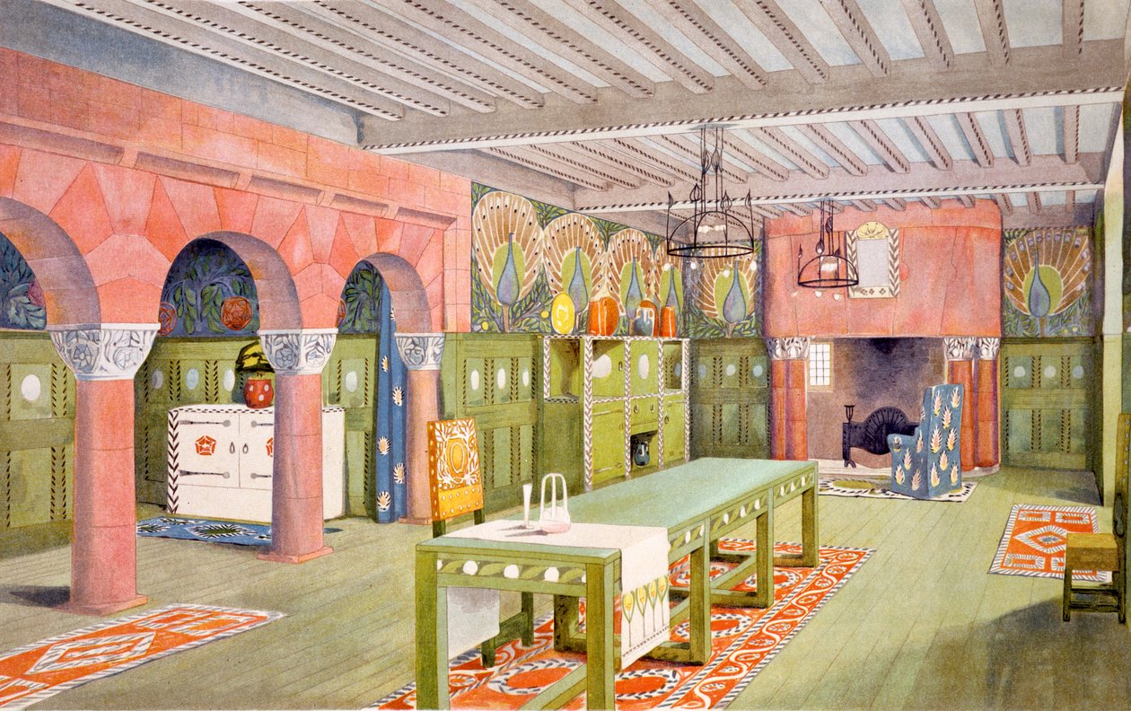Esszimmer, Druck von Emil Hochdanz, ca. 1901 von Mackay Hugh Baillie Scott
