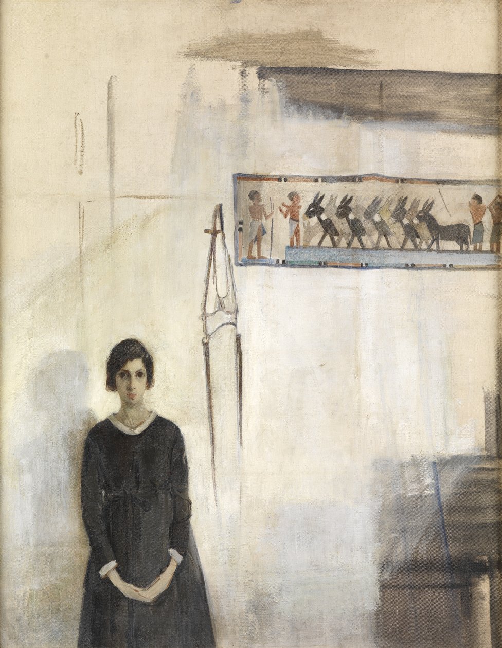 Selbstporträt mit ägyptischem Wandbehang von Madeline Emily Green