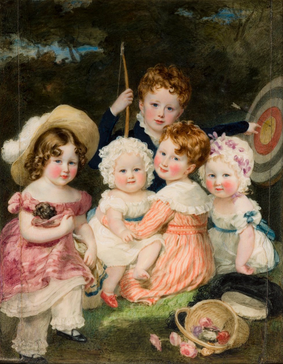 Porträt der fünf ältesten Kinder des 2. Earl von Bradford (1789-1865) von Magdalena Ross
