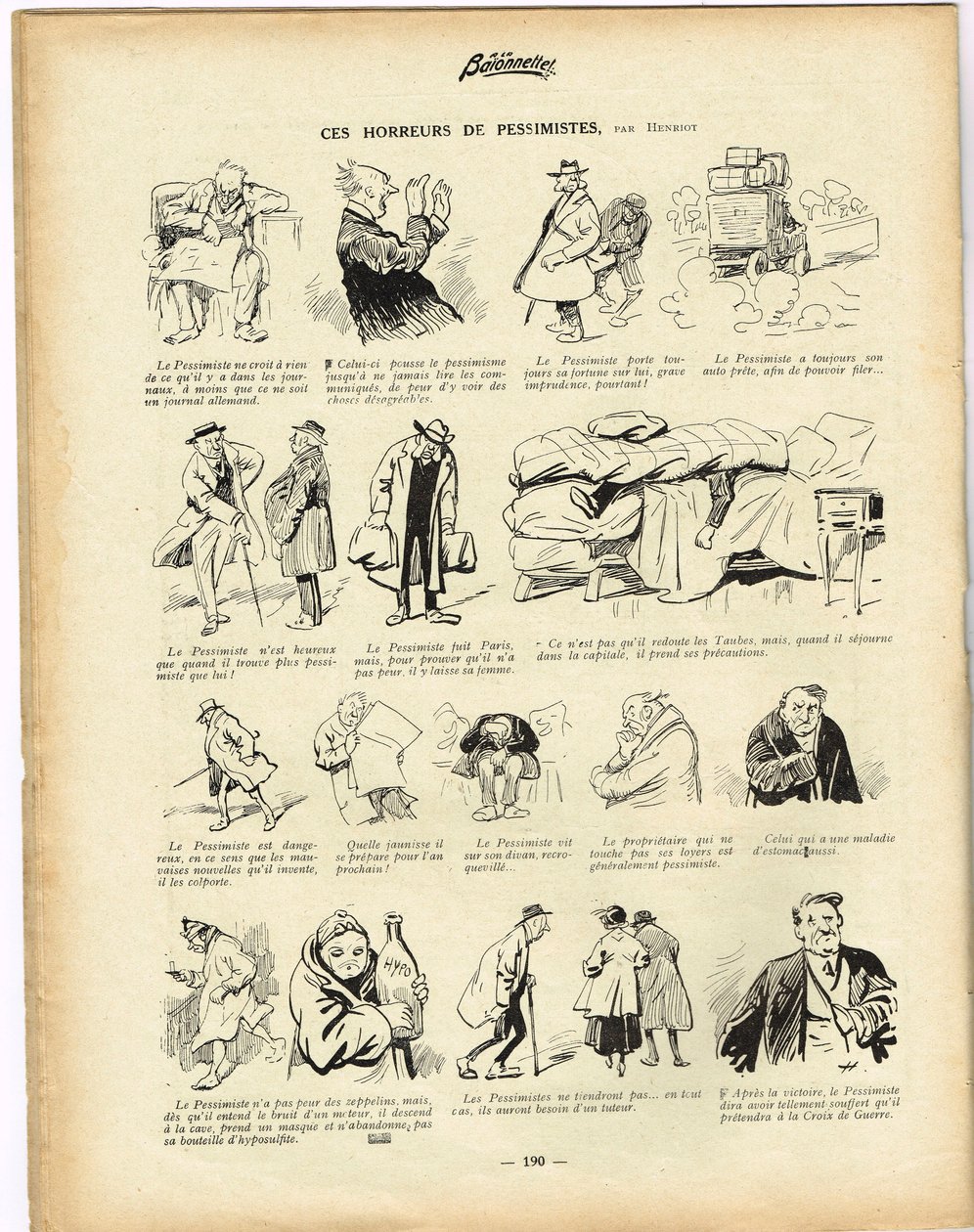 La Baionnette, Satirisch in Farben von Henri Maigrot