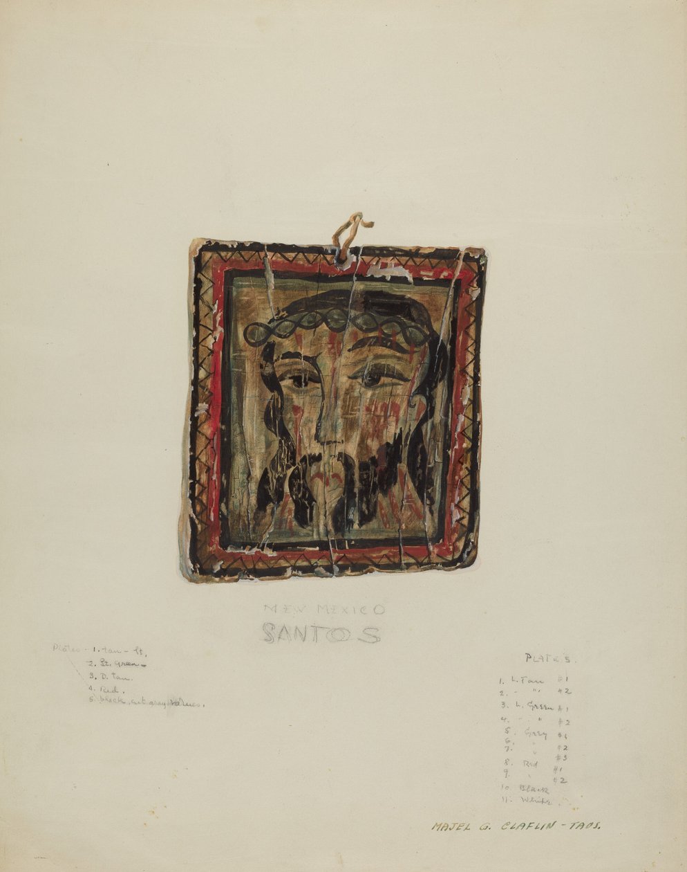 Kleiner Christo-Kopf - Retablo von Majel G. Claflin
