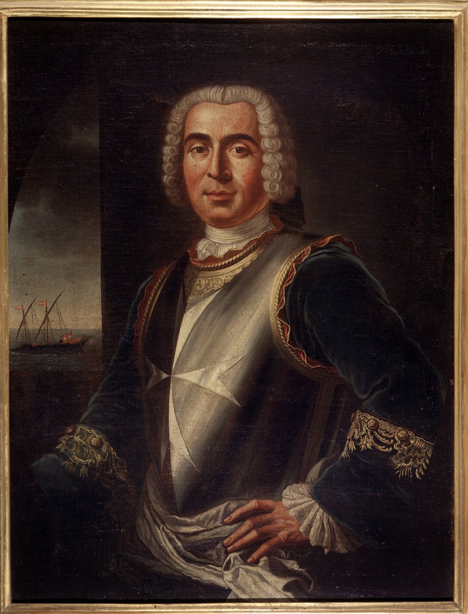 Porträt des Ritters Pierre Andre de Suffren von Saint Tropez (Saint-Trophez), Bailli von Suffren (1729-1788) - Maltesische Kunst - 18. Jahrhundert, 99 x 76 cm von Maltese School