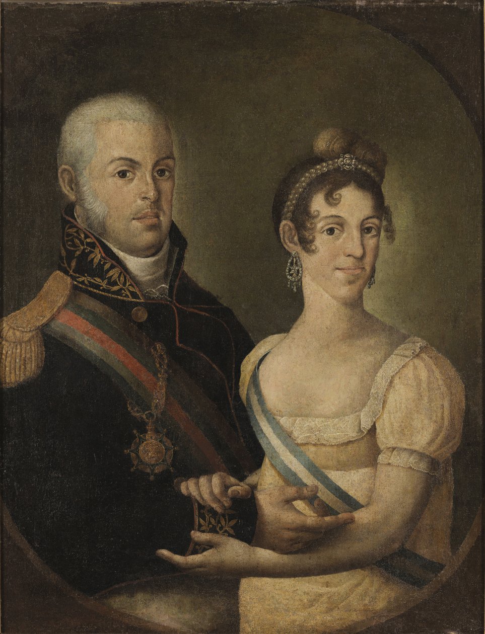 Porträt von Johann VI. von Portugal und Carlota Joaquina von Spanien von Manuel Dias de Oliveira