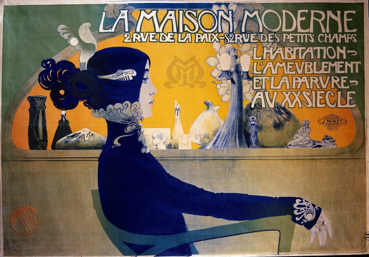 Jugendstil: Plakat „Das moderne Haus“ von Orazi. 20. Jahrhundert. Dekorative Künste, Paris von Manuel Orazi