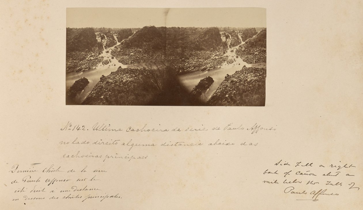 Letzter Wasserfall der Paulo Affonso Serie auf der rechten Seite, etwas unterhalb der Hauptwasserfälle von Marc Ferrez
