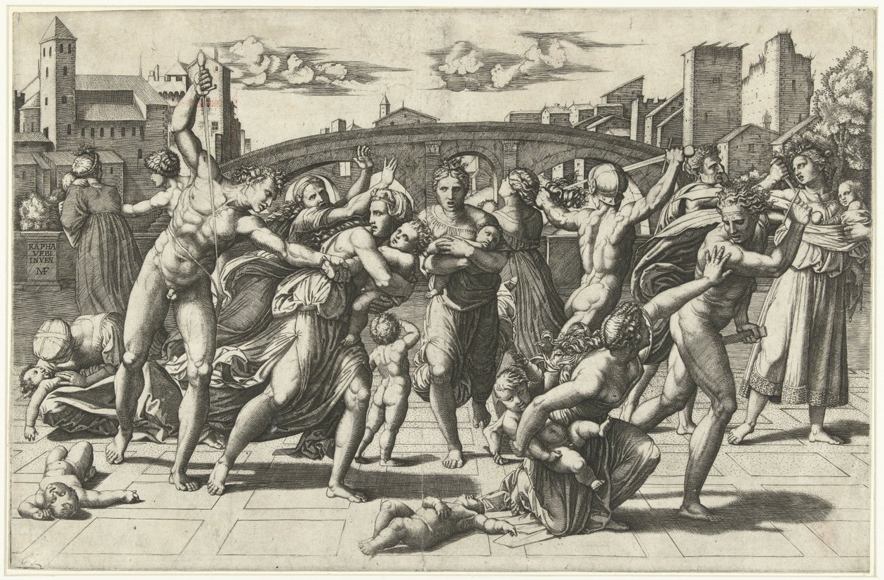 Massaker der Unschuldigen, ca. 1515 von Marcantonio Raimondi
