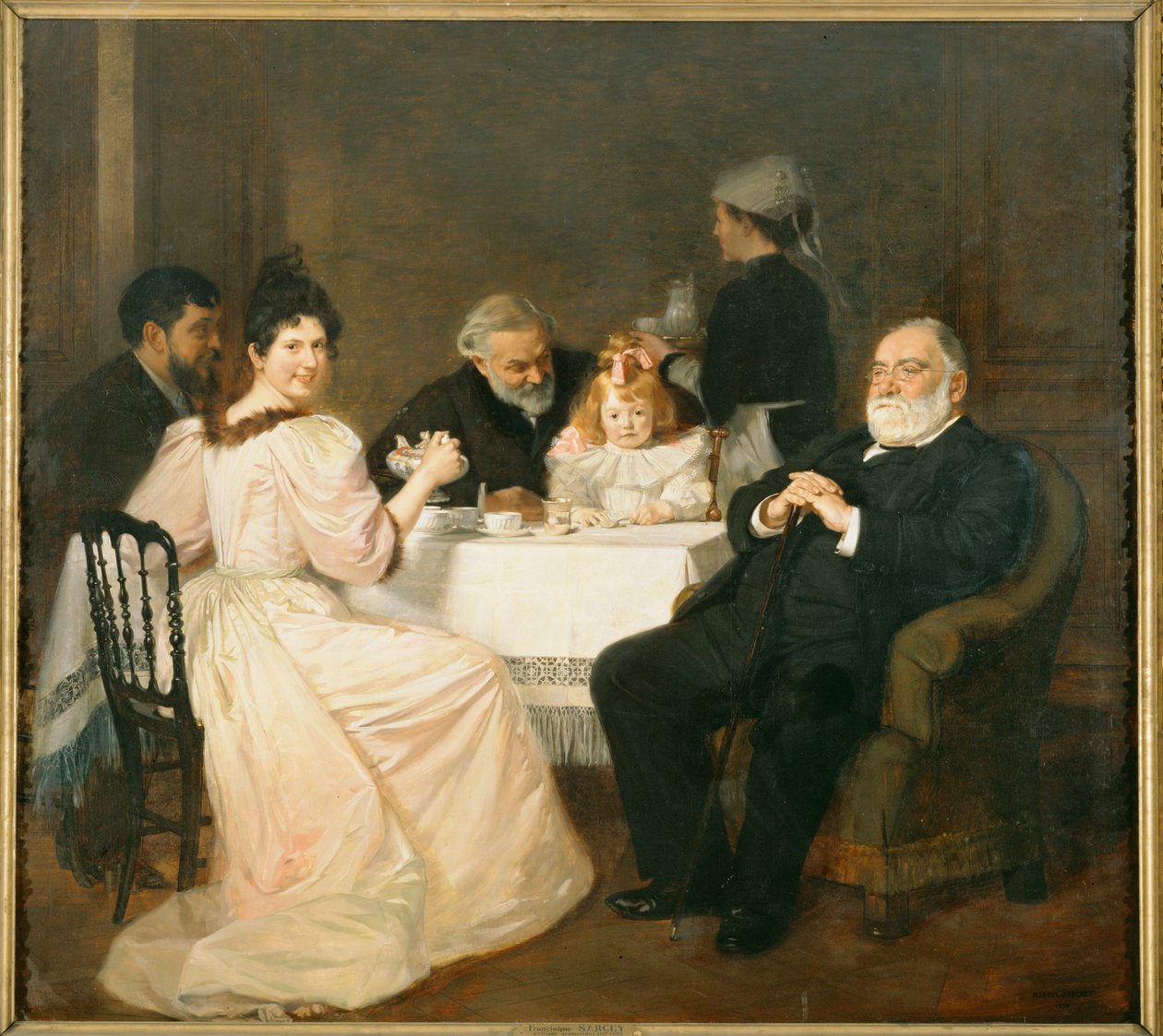 Francisque Sarcey, Literaturkritiker, im Haus der Tochter von Adolphe Brisson von Marcel Andre Baschet
