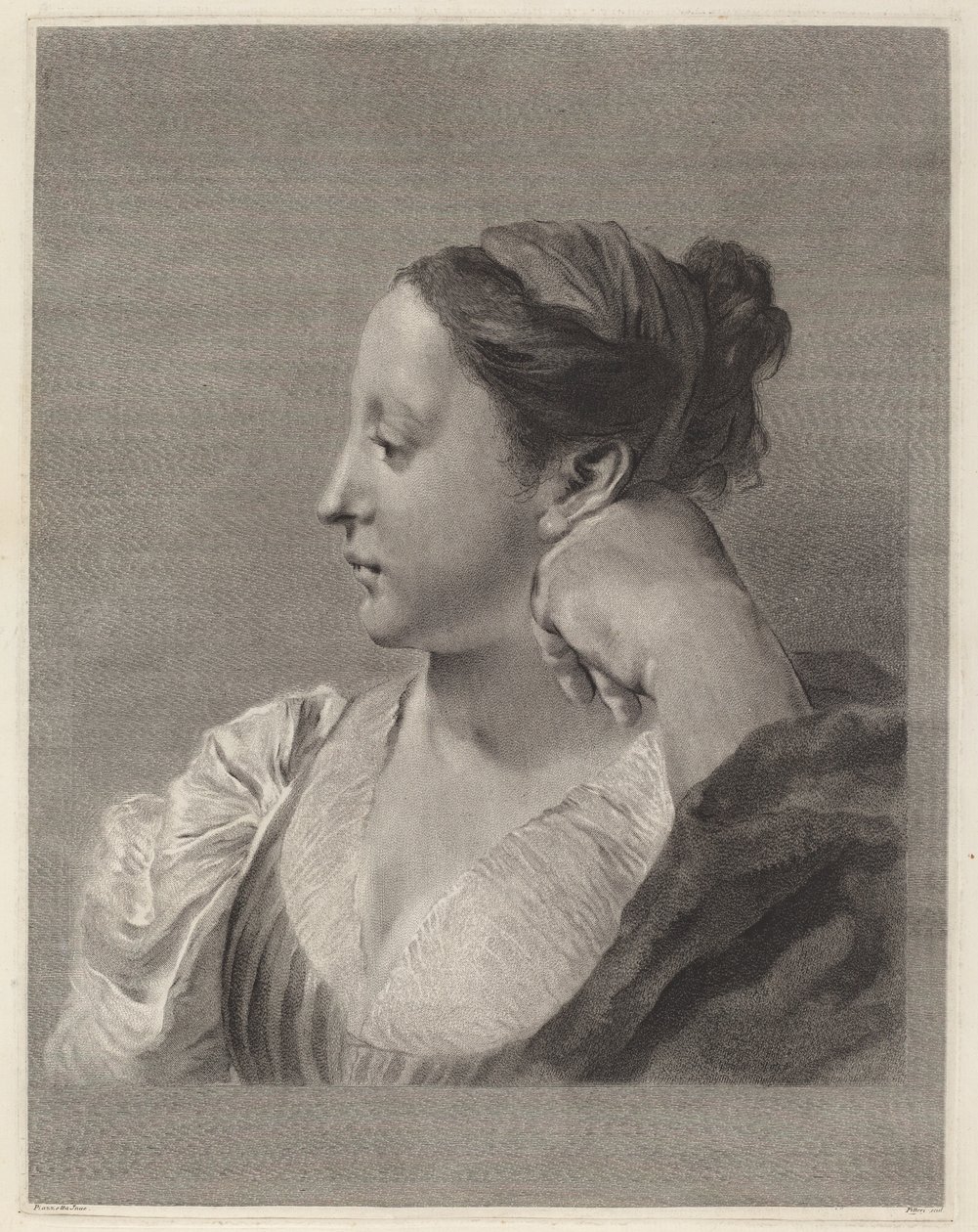 Junge Frau im Profil von Marco Alvise Pitteri after Giovanni Battista Piazzetta