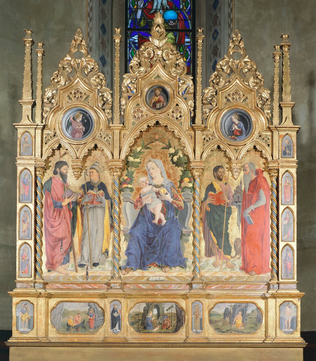 Altarbild mit Madonna mit Kind und Heiligen, Bologna von Marco Zoppo