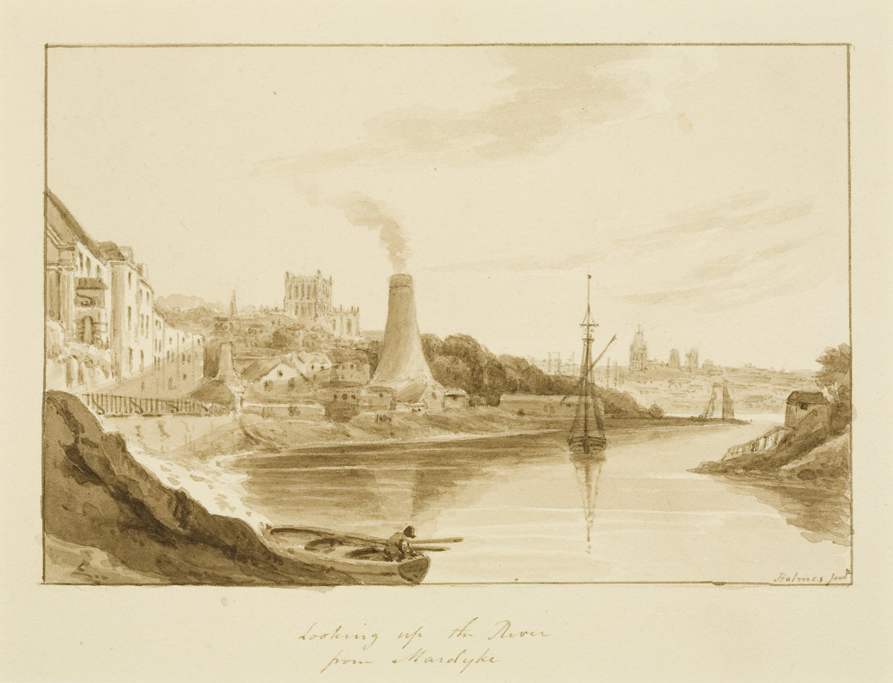 Blick auf den Fluss von Mardyke mit dem Limekiln Lane Glashaus von Marcus H. Homes