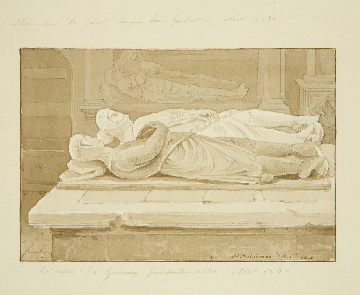 Monument von de Gourney und Gaunt im Ostende des Südschiffs von St. Mark
