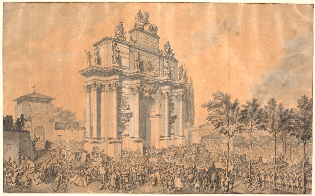 Triumphbogen für Franz III. von Lothringen und Maria Theresia bei ihrem Einzug in Florenz 1739 von Marcus Tuscher