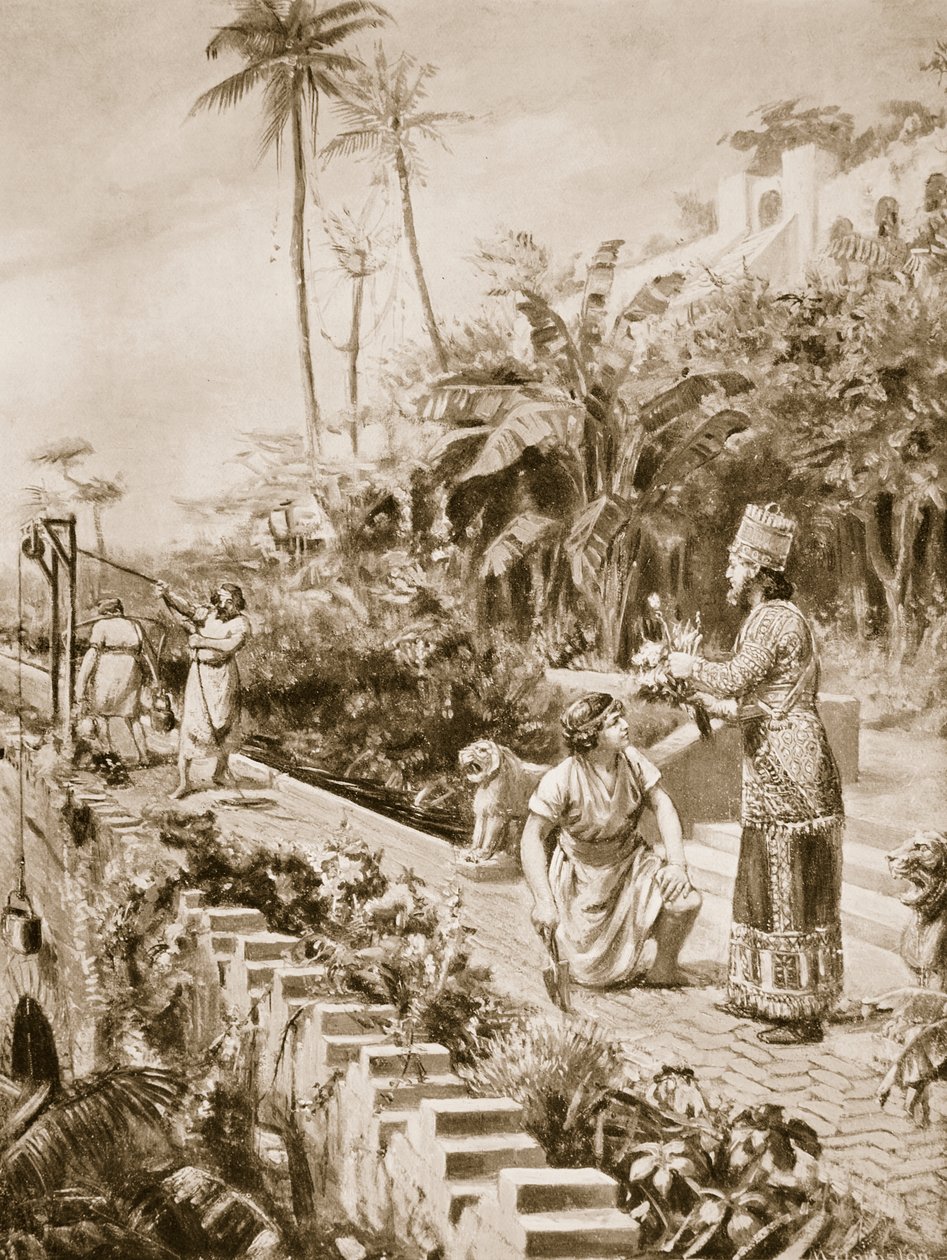 Die hängenden Gärten von Babylon, Illustration aus 