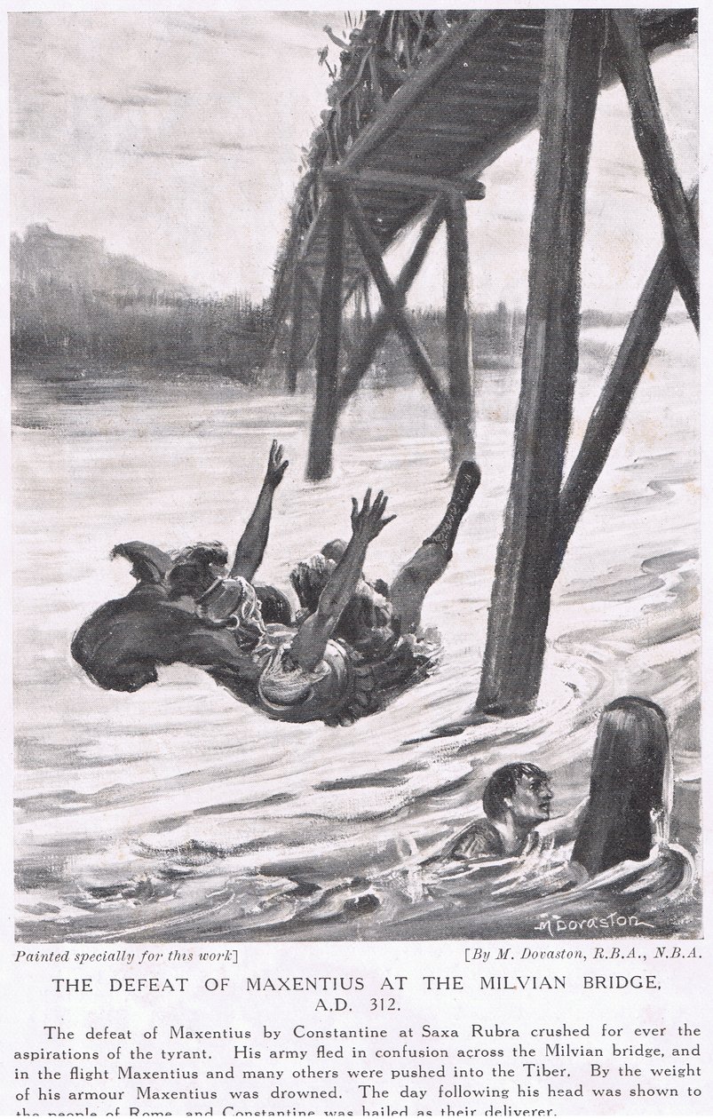 Die Niederlage von Maxentius an der Milvischen Brücke 312 n. Chr. von Margaret Dovaston