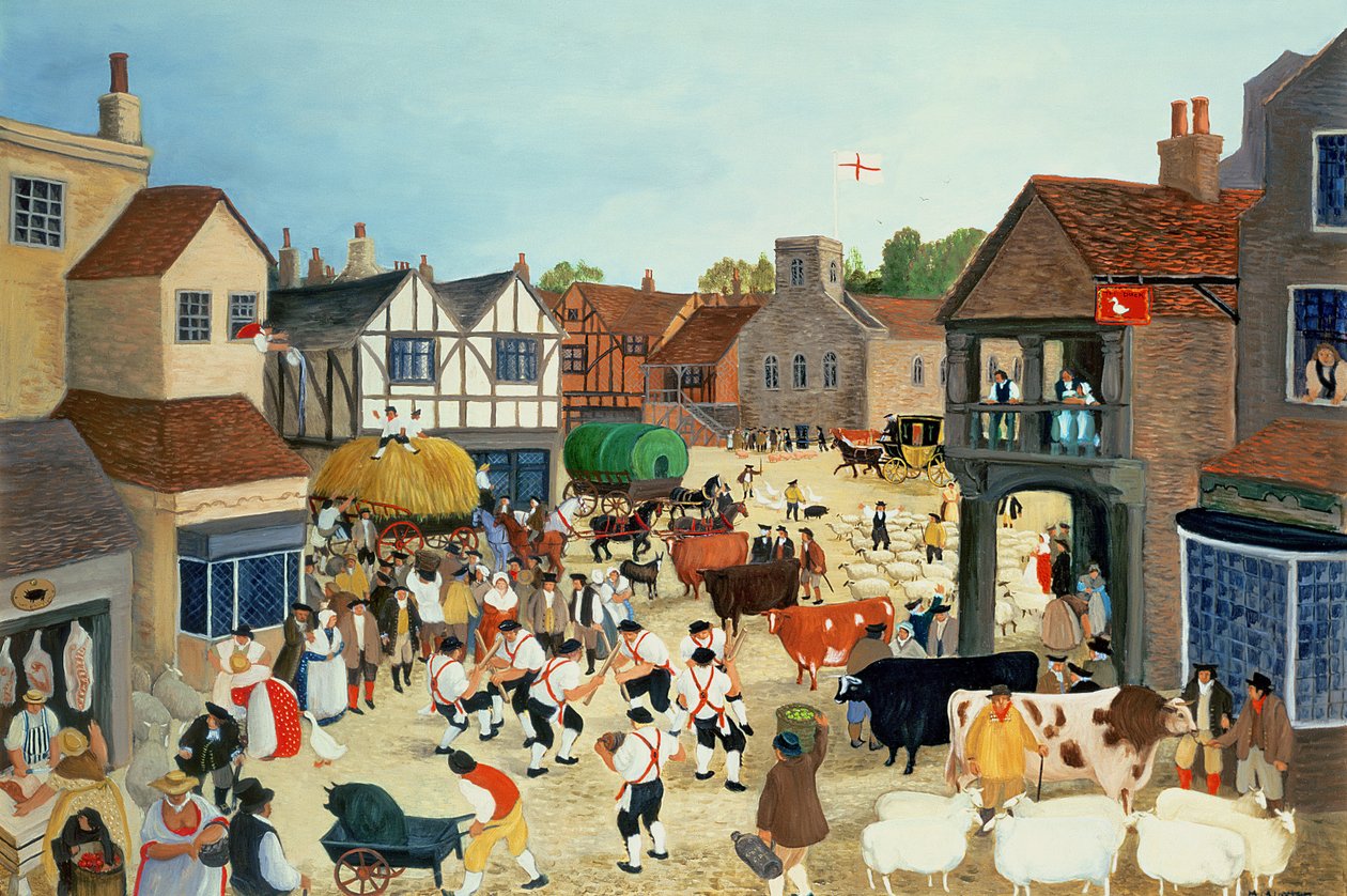 Viehmarkt im Mayfair des 18. Jahrhunderts von Margaret Loxton