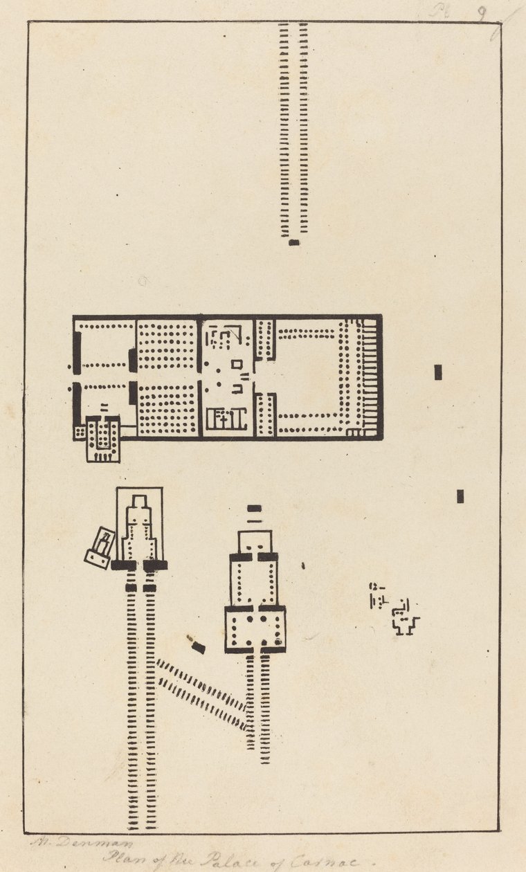 Plan des Palastes von Carnac von Maria Denman after John Flaxman