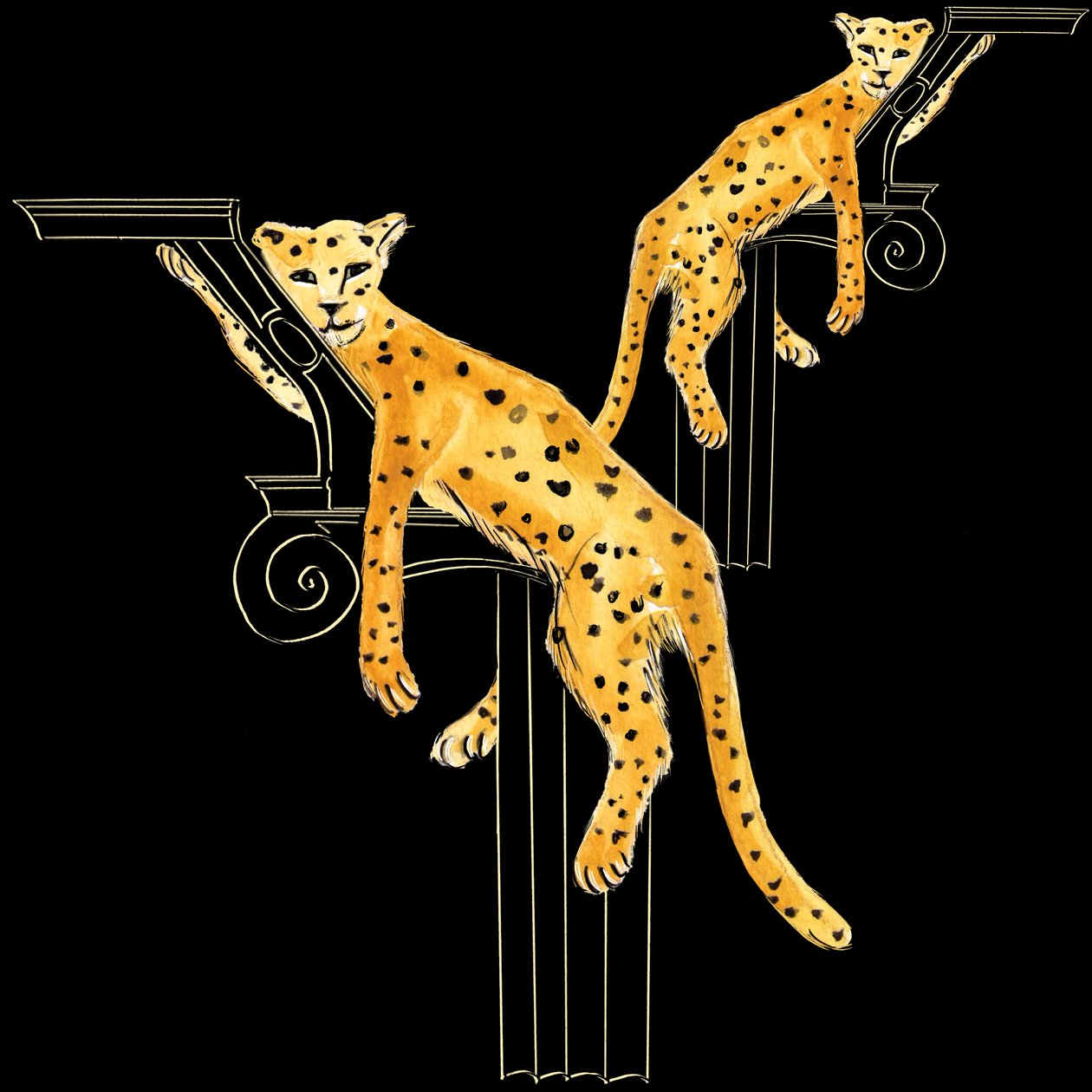 Leopard Lounge Paar, 2020 von Marianna Kulukundis