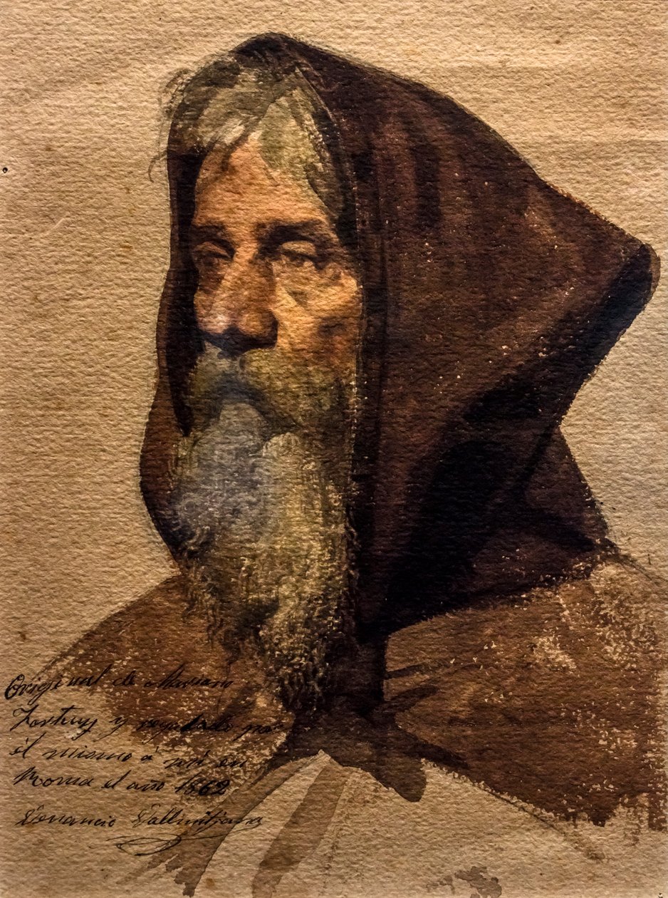Kopf eines Bruders, um 1862 von Mariano Fortuny