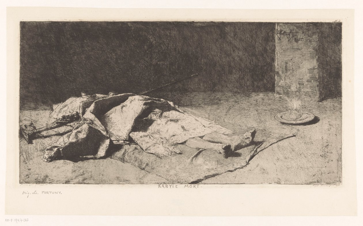 Toter Körper eines Kabyle von Mariano José María Bernardo Fortuny y Carbó