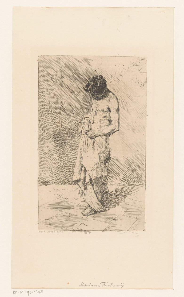Stehendes männliches Modell von Mariano José María Bernardo Fortuny y Carbó