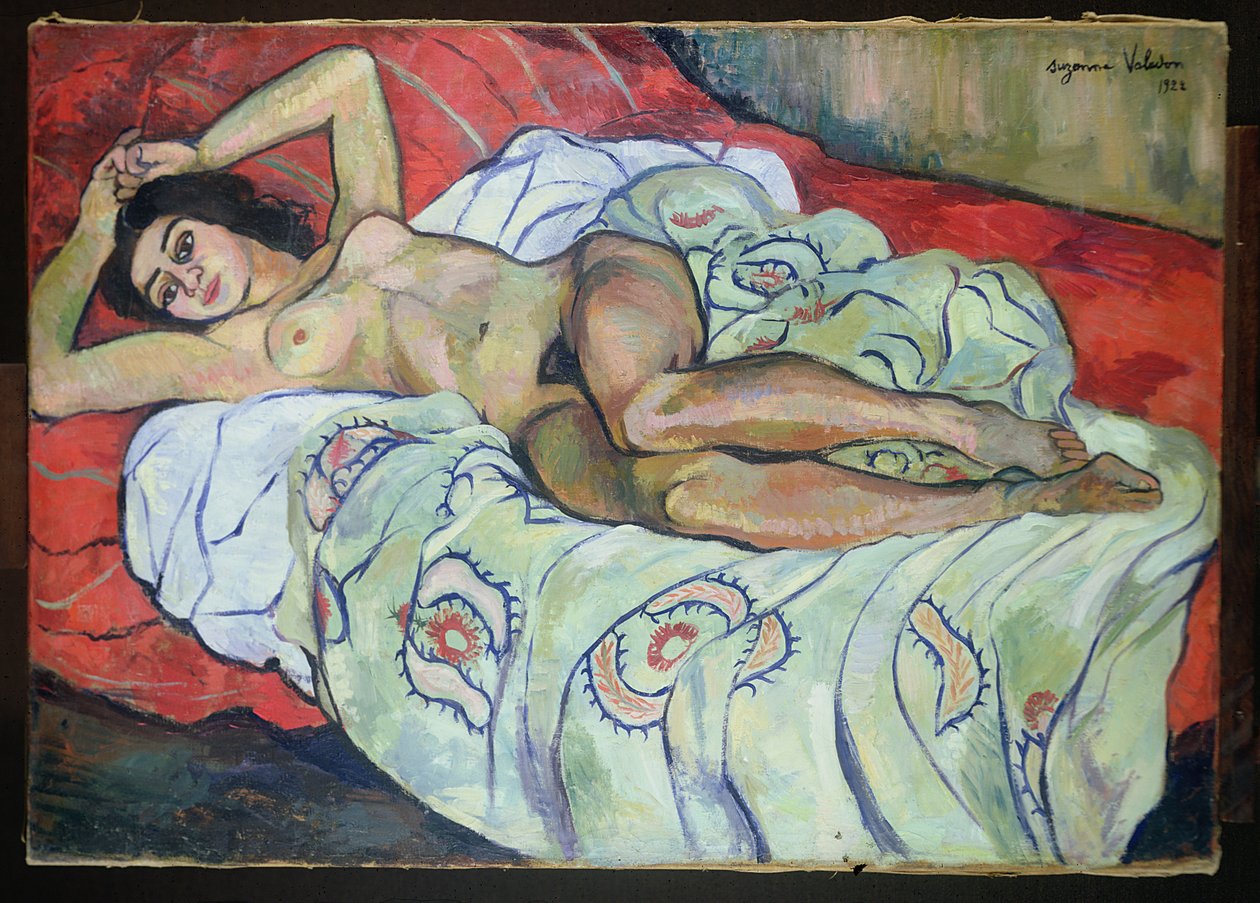 Mir hebe nude girl -2 ab Nackte Frau liegend von Marie Clementine (Suzanne) Valadon