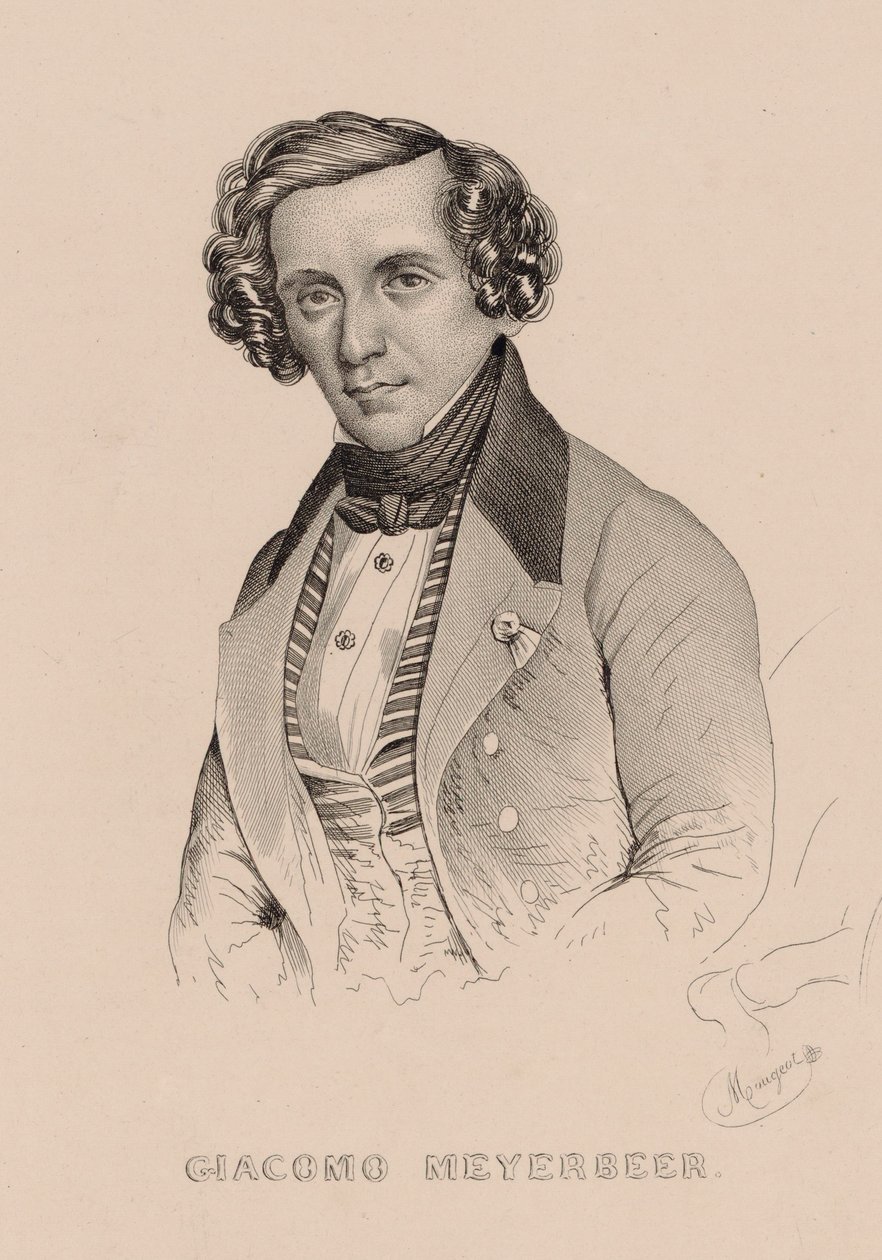 Porträt des Komponisten Giacomo Meyerbeer 1791-1864, 1836 von Marie Alexandre Menut Alophe