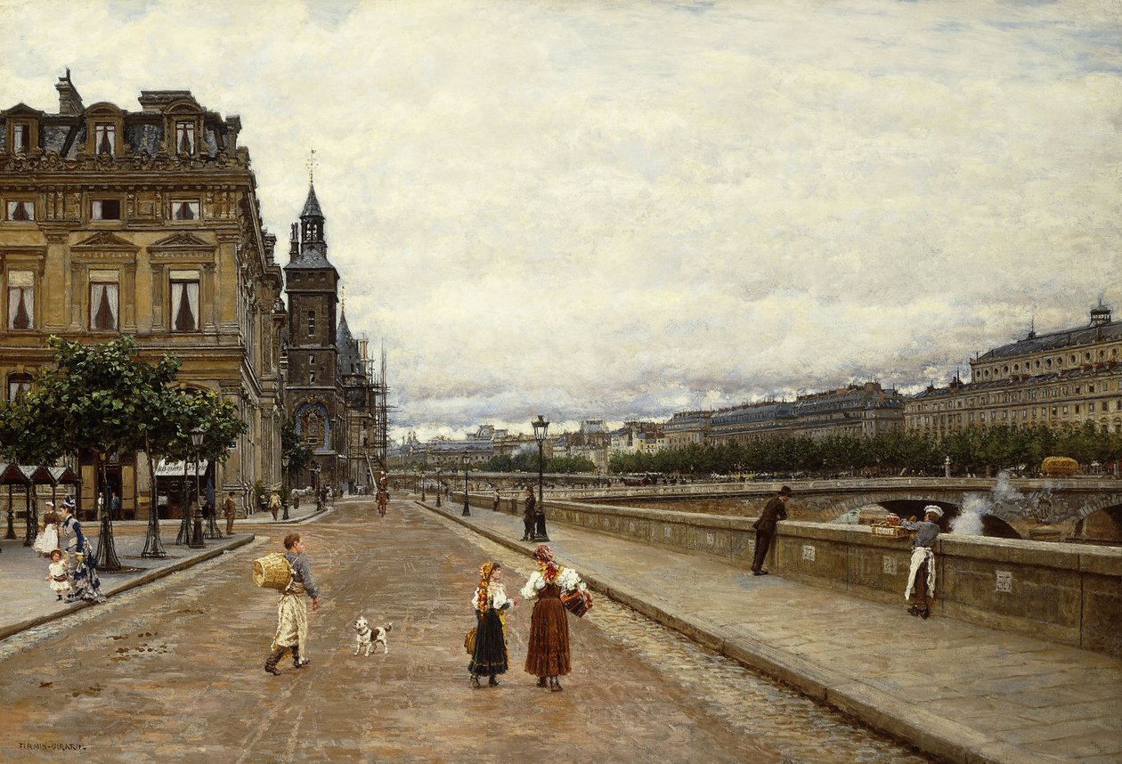 Früher Morgen entlang der Seine von Marie Francois Firmin Girard