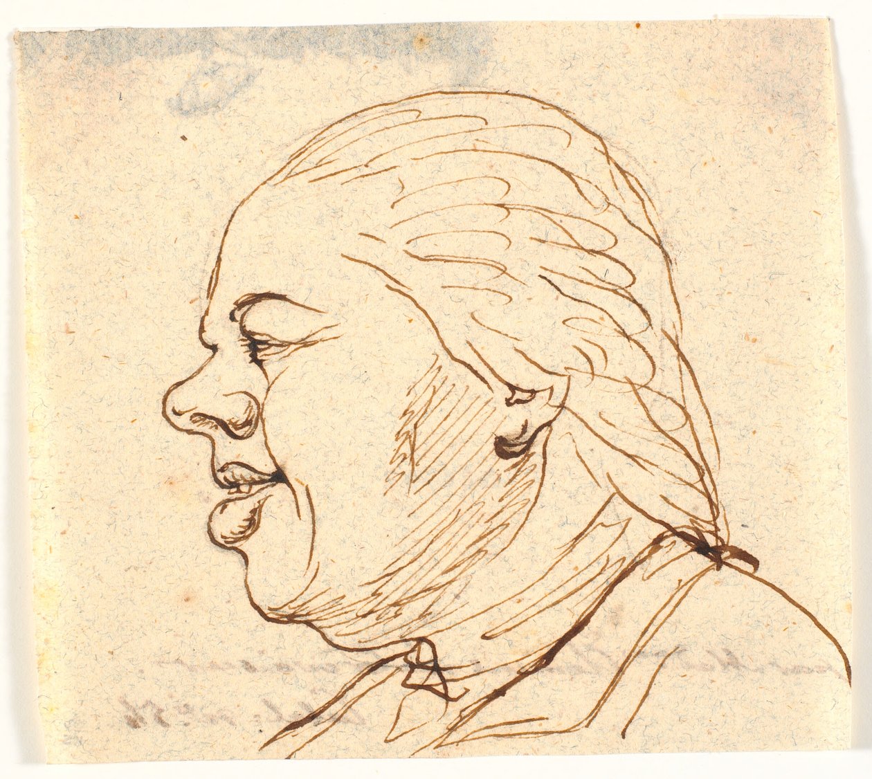 Herrenporträt. Profil nach links. Karikatur von Marie Jeanne Clemens
