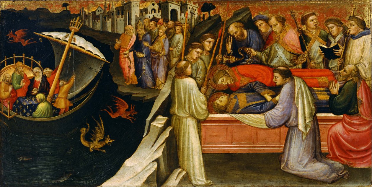 Altarbild darstellend die Überführung der Reliquien des Heiligen Stephanus von Mariotto di Nardo