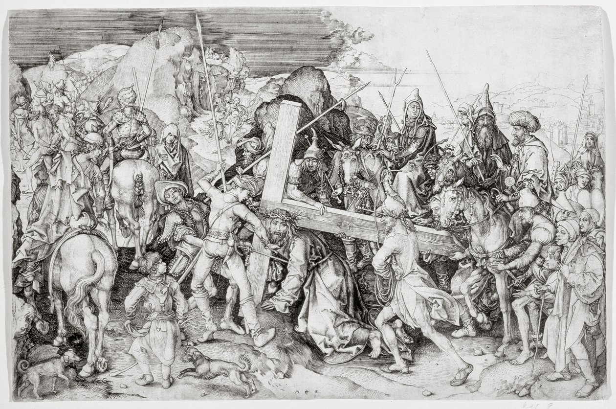 Das große Kreuztragen, ca. 1474 von Martin Schongauer