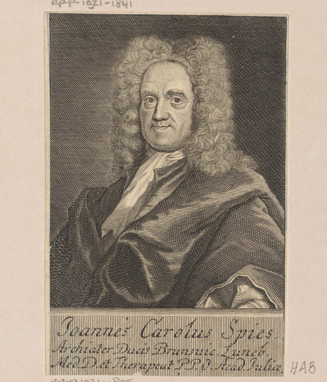 Porträt von Johann Carl Spies von Martin Bernigeroth