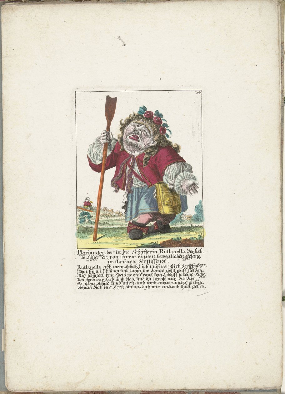 Der Zwerg Ploriander als Hirte, ca. 1710 von Martin Engelbrecht (attributed to)