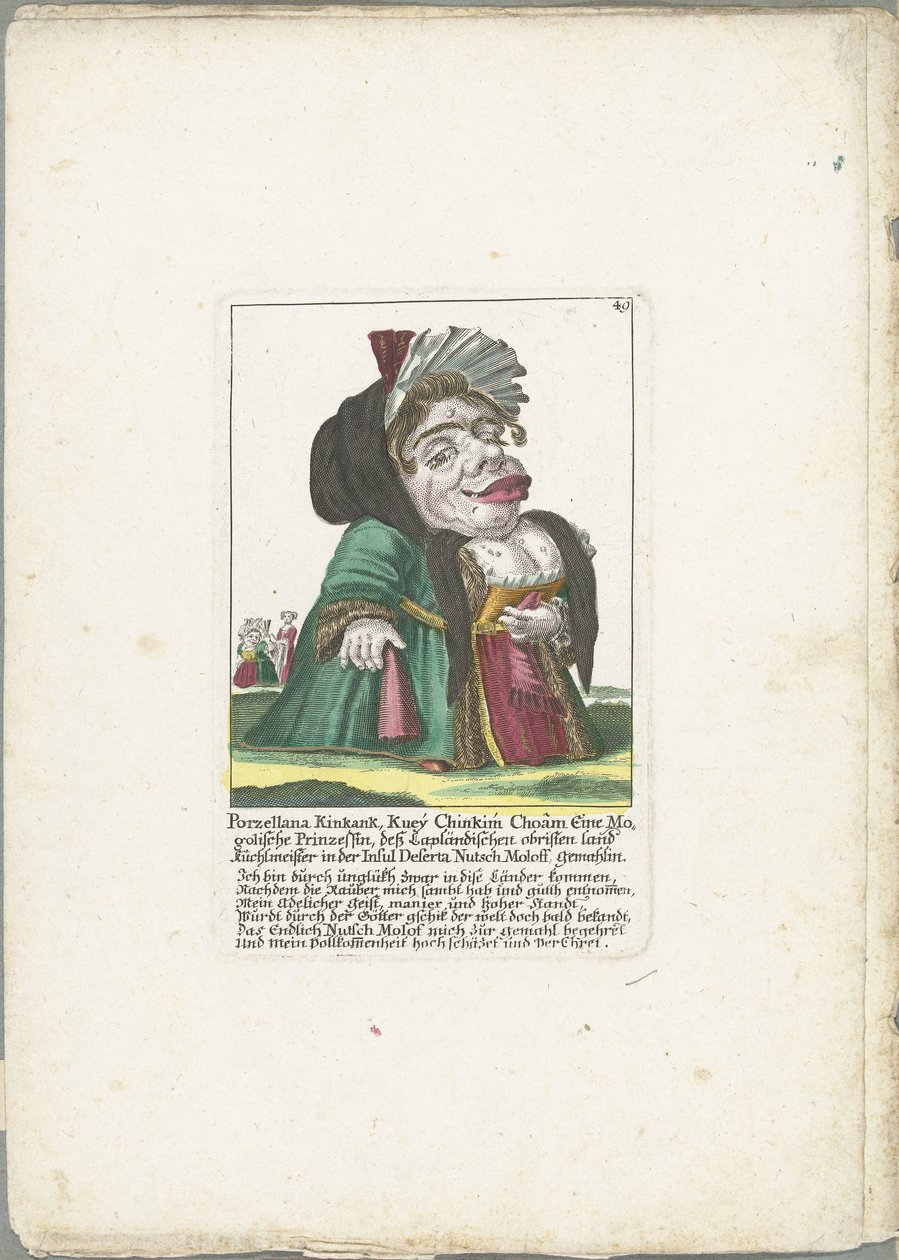 Karikatur von Porzellana Kinkank von Martin Engelbrecht (attributed to)