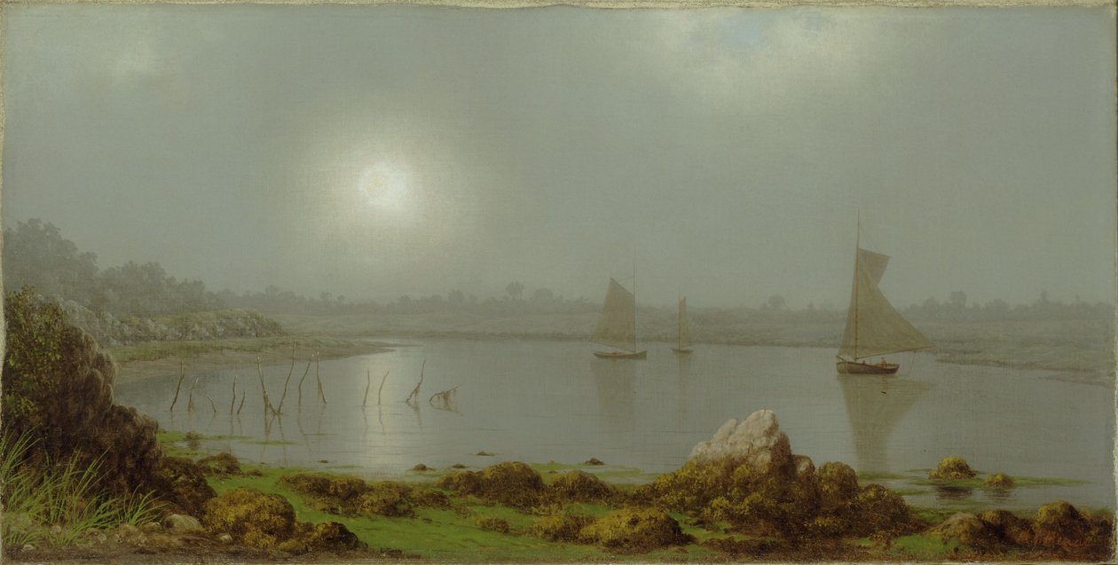 York Harbor, Küste von Maine von Martin Johnson Heade