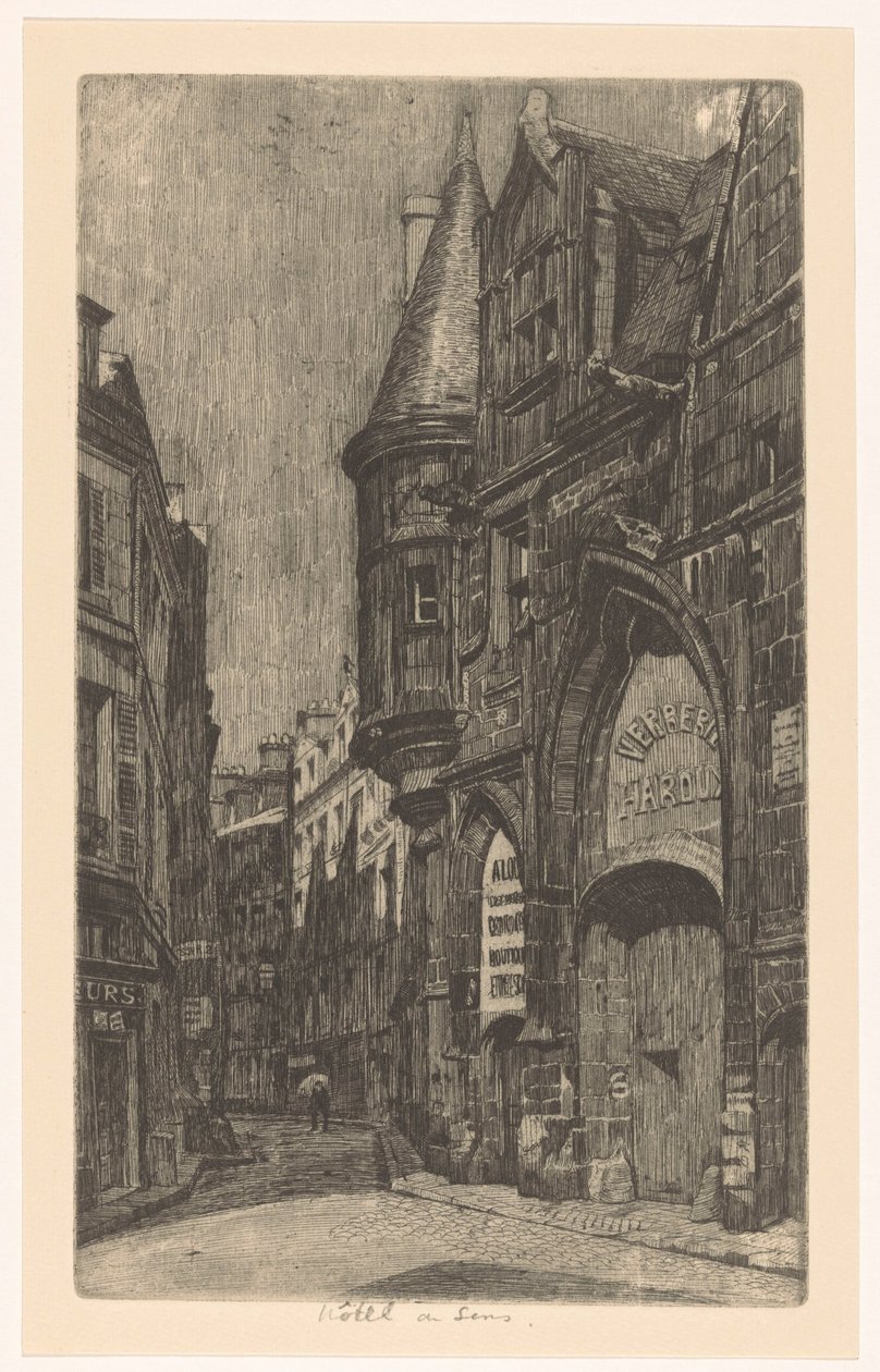 Straßenansicht mit dem Hôtel de Sens in Paris von Martin Monnickendam